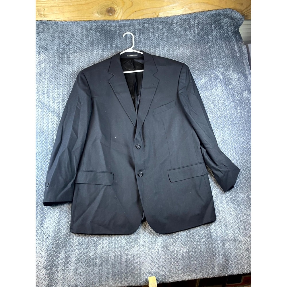Joseph & Feiss International Blazer Jacket Mens 48R Wool Notch Lapel Black